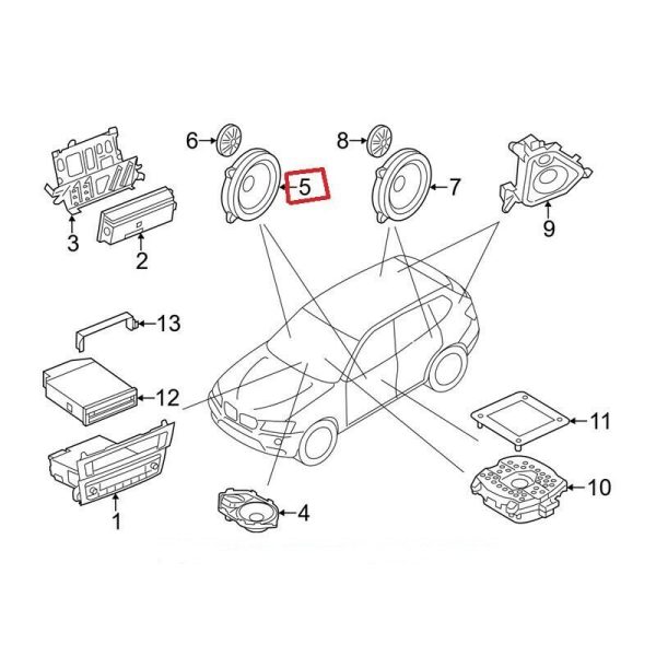 NEW GENUINE BMW F25 F26 SERIES HARMAN KARDON MID RANGE FRONT DOOR SPEAKER 65139209185 - Image 2