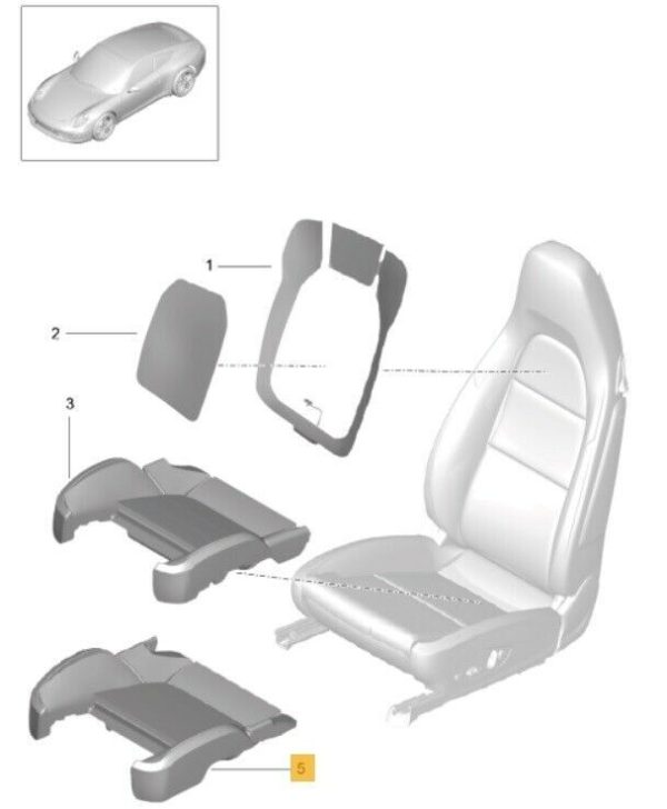 NEW GENUINE PORSCHE 991 2012-2018 FRONT SEAT CUSHION HEATER ELEMENT 99165313503 - Image 2