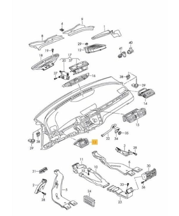NEW GENUINE VW PASSAT 11-15 PASSAT CC 09-16 DASHBOARD CHROME AIR VENT LEFT N/S 3AB819701AMAI - Image 2