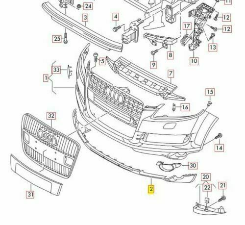 NEW GENUINE AUDI Q7 FRONT BUMPER LOWER CENTER SPOILER 4L0807061B41 - Image 2