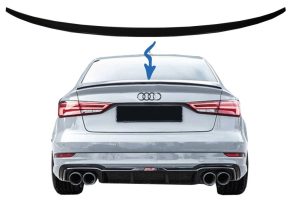 Trunk Spoiler suitable for Audi A3 8V Sedan (2013-Up) Piano Black