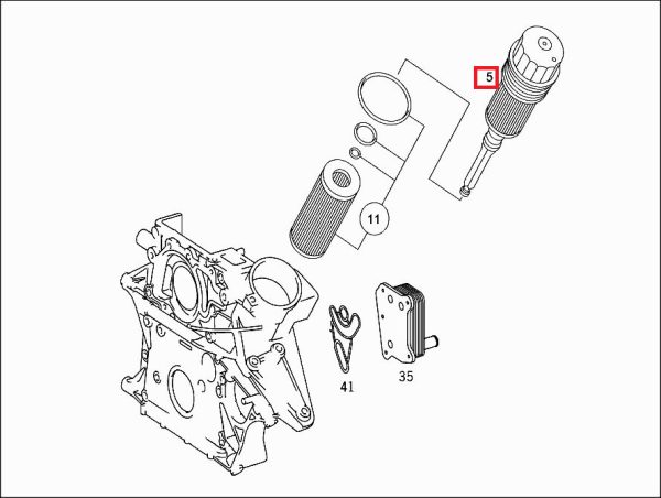 NEW GENUINE MERCEDES BENZ DIESEL ENGINE OIL FILTER HOUSING A6111800210 - Image 2