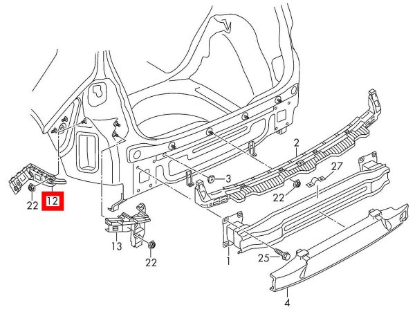 NEW GENUINE VOLKSWAGEN VW GOLF MK7 REAR BUMPER SUPPORT BRACKET GUIDE PAIR SET 5G6807394+5G6807393 - Image 2