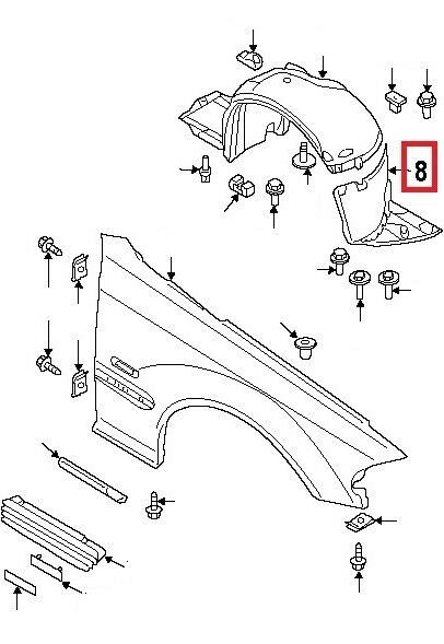 NEW GENUINE BMW COUPE 3 SERIES E46 FRONT FENDER LINER LOWER RIGHT 51718224986 - Image 2