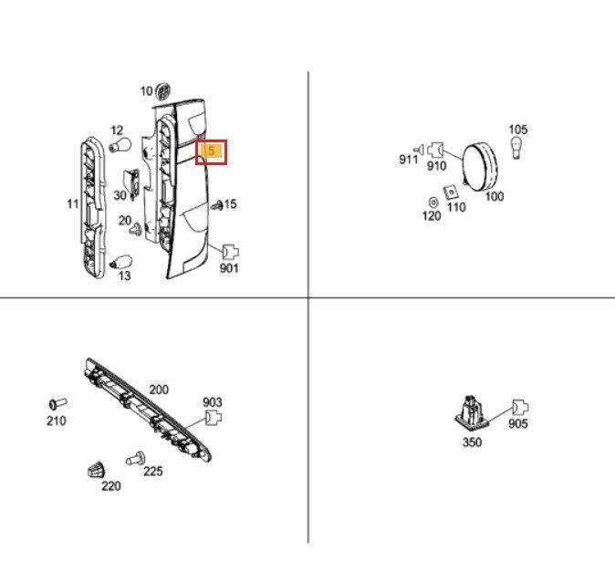 NEW GENUINE MERCEDES BENZ VITO W447 REAR TAIL LAMP LIGHTNING STRIP RIGHT A4478201264 - Image 2