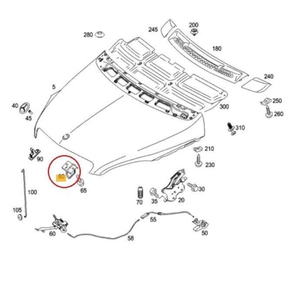 NEW GENUINE MERCEDES BENZ B CLASS W245 ENGINE HOOD LOCK A1698800160 - Image 2