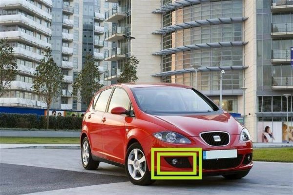 NEW GENUINE SEAT ALTEA STYLANCE 07-16 FRONT O/S RIGHT FOG LIGHT GRILL 5P9853666A9B9 - Image 2