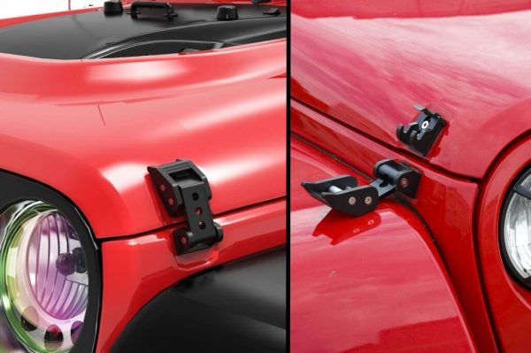Hood Catches Lock Kit suitable for Jeep Wrangler JK JL (2007-2018) Satin Black Finish - Image 7