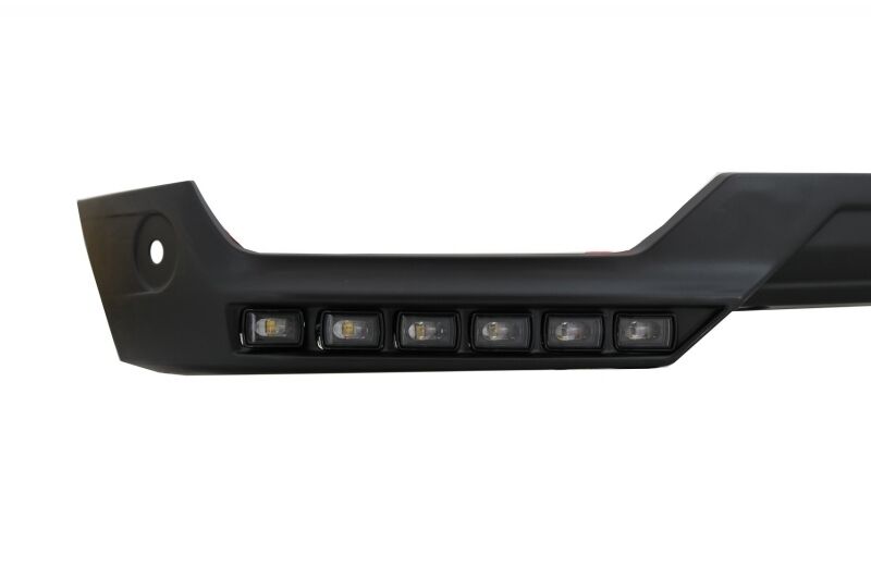 Front Bumper Spoiler LED DRL Extension and Upper Spoiler Lip suitable for Mercedes G-Class W463 (1989-2017) Black - Image 5