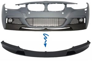 Front Bumper Spoiler suitable for BMW 3 Series F30 Sedan F31 Touring (2011-up) M Design Piano Black Edition