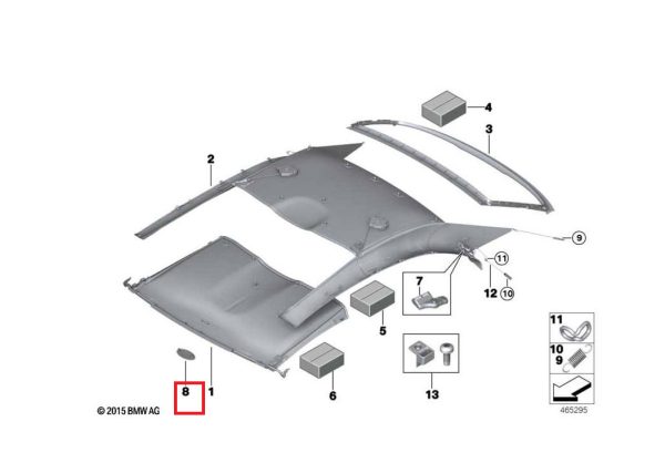 NEW GENUINE BMW E93 F33 F83  ROOF TOP EMERGENCY ACTUATING UNIT COVER 54377204325 - Image 2