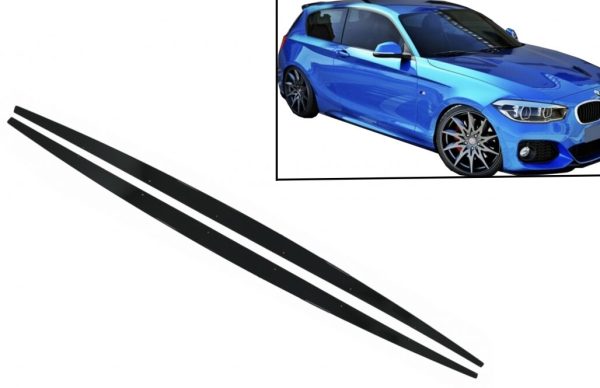 Side Skirts Add-on Lip Extensions suitable for BMW 1 Series Hatchback F20 F21 (2011-2019) M-Performance Design Piano Black - Image 8