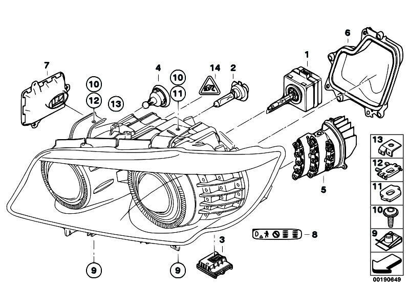 BMW 3 E90 E91 08-12 NEW GENUINE O/S RIGHT XENON HEAD LIGHT CAP COVER 63127238814 - Image 3