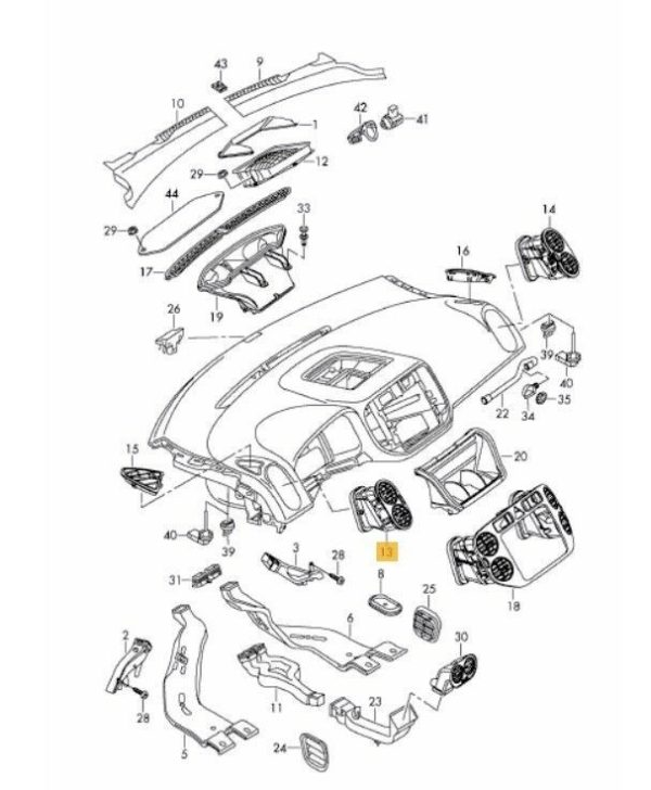 NEW GENUINE VW TIGUAN 2007-2011 DASHBOARD AIR FLOW VENT LEFT N/S 5N0819703AXVZ - Image 2