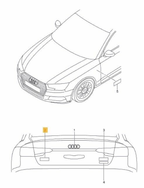NEW GENUINE AUDI RS4 2018- REAR TRUNK BOOT BLACK RS4 BADGE EMBLEM 8W9853740T94 - Image 2