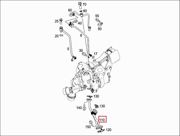 NEW GENUINE MERCEDES BENZ SPRINTER OIL RETURN LINE PIPE TUBE A6511800722 - Image 2