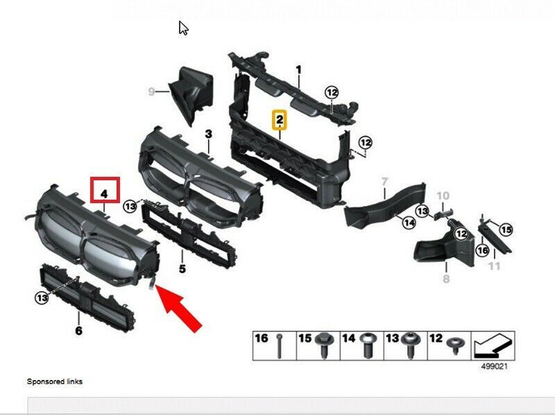 NEW GENUINE BMW 1 SERIES F40 FRONT INNER KIDNEY AIR DUCT FITS WITH CO2 - Image 2