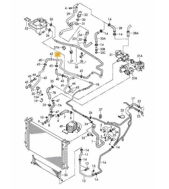 NEW GENUINE VW TOUAREG 2007-2010 PHAETON 2009-2016 COOLANT WATER LINE PIPE HOSE 059121086P - Image 2