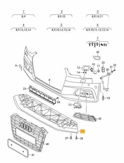NEW GENUINE AUDI A4 B9 16- UNDER FRONT BUMPER CENTER LOWER END PLATE COVER 8W0807611 - Image 2