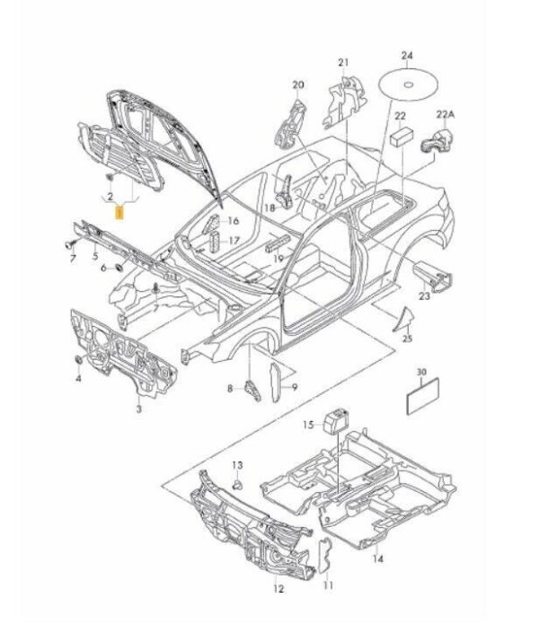 NEW GENUINE AUDI A3 2013-2016 UNDER BONNET SOUND ISOLATION DAMPING COVER 8V0863825 - Image 2