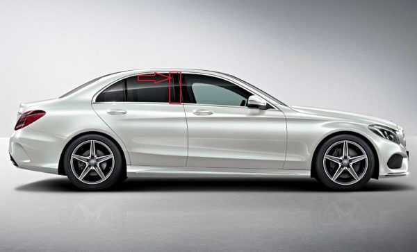 NEW GENUINE MERCEDES BENZ MB C W205 REAR DOOR B-PILLAR OUTSIDE BLACK RIGHT A2056901087 - Image 2