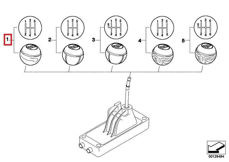 NEW GENUINE MINI R50 TILL 2004/01 MANUAL GEAR 5 SPEED SHIFT KNOB PLASTIC CHROME 25117530773 - Image 2