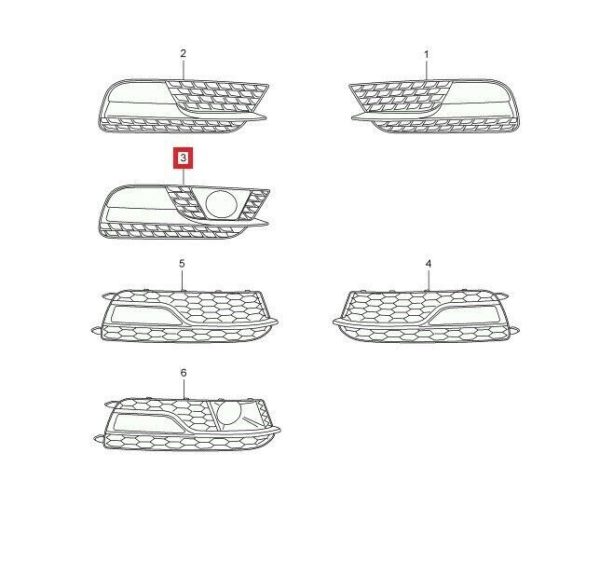 NEW GENUINE AUDI A5 S5 8TA FRONT BUMPER FOG LIGHT GRILL LEFT N/S SATIN BLACK 8T0807682J01C - Image 2