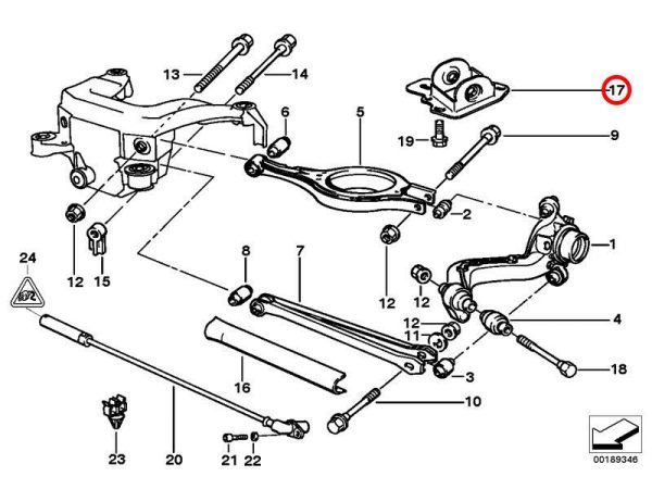 BMW NEW GENUINE E36 E46 E83 E85 E89 REAR TRAILING ARM BRACKET RIGHT O/S 33303411878 - Image 2