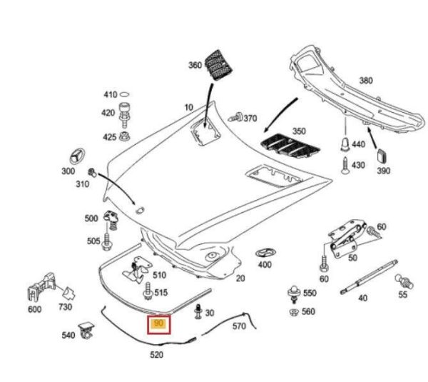 NEW GENUINE MERCEDES BENZ M CLASS W164 ENGINE HOOD RUBBER SEAL A1648890198 - Image 2