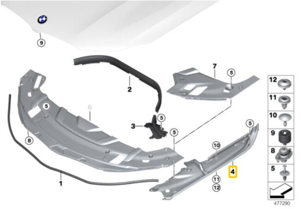 NEW GENUINE BMW 5 SERIES G30 G31 FRONT RIGHT O/S SIDE PANEL SEALING 51767349606 - Image 2