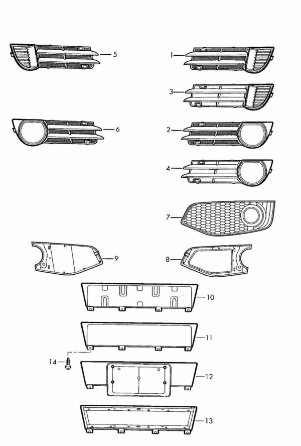 AUDI NEW GENUINE A3 8P 2003-2007 O/S RIGHT BUMPER FOG LIGHT GRILL 8P4807682B - Image 2