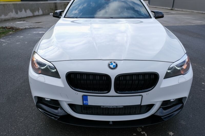 Front Bumper Spoiler Lip with Mirror Covers and Grilles Piano Black suitable for BMW 5 Series F10 F11 Sedan Touring (2015-2017) M-Performance Design - Image 16