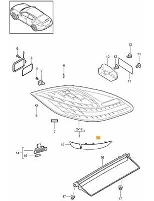 NEW GENUINE PORSCHE PANAMERA 14-16 REAR BUMPER OUTER REFLECTOR RIGHT O/S 97063148801 - Image 2