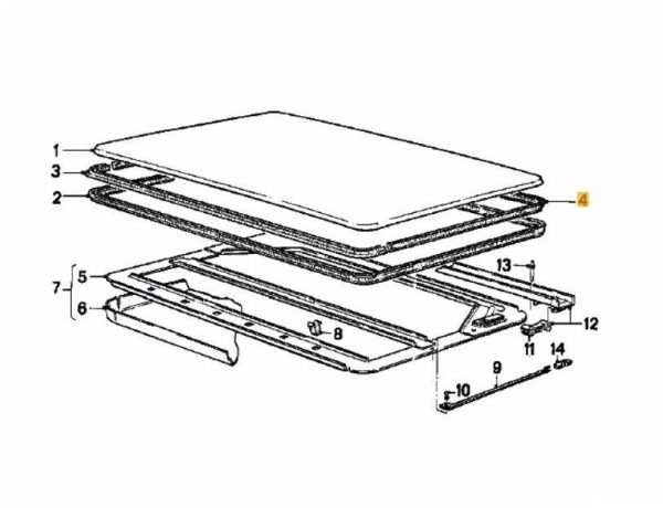 NEW GENUINE BMW 3 SERIES E21 E30 SUNROOF RUBBER 1650MM SEALING GASKET 54121906999 - Image 2