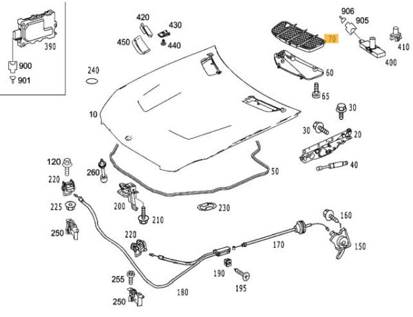 NEW GENUINE MERCEDES BENZ MB SL R230 FRONT ENGINE HOOD BONNET GRILL SET L+R - Image 3