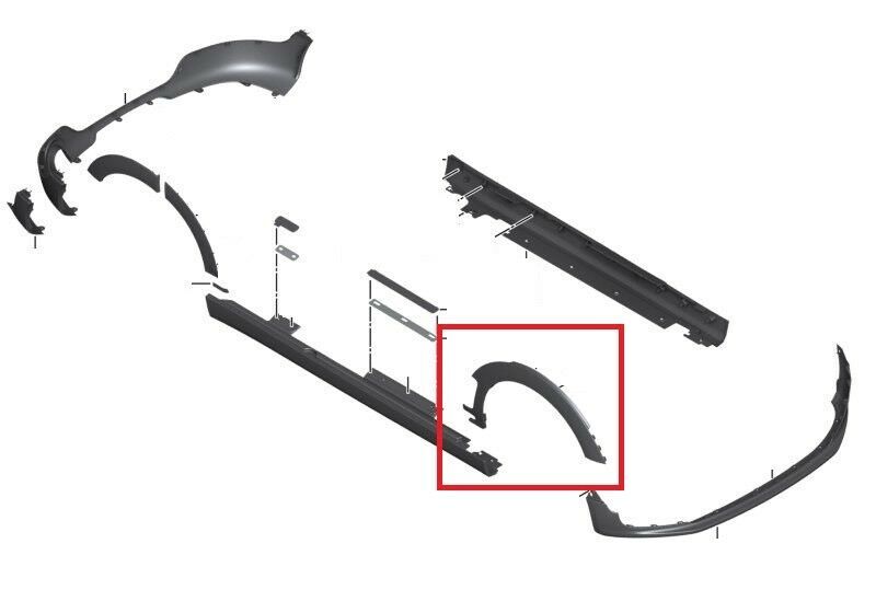 MINI NEW GENUINE CLUBMAN F54 FRONT WHEEL ARCH EXTENSION RIGHT O/S 51777348906 - Image 2