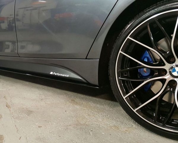 Side Skirts Add-on Lip Extensions with Decals Dark Grey suitable for BMW F10 F11 5 Series (2011-Up) M-Performance Design - Image 5