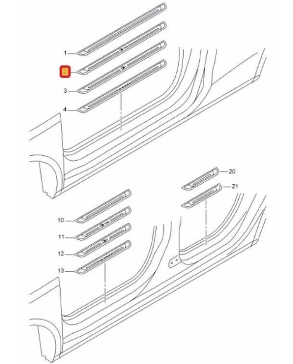 NEW GENUINE AUDI A1 2012-2014 S LINE DOOR ENTRY SILL STRIP RIGHT O/S 8X3853373B9B9 - Image 2
