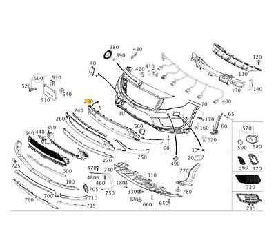 NEW GENUINE MERCEDES BENZ GLA X156 FRONT BUMPER CENTER LOWER COVER BAR TRIM A1568853622 - Image 2