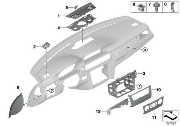 BMW NEW GENUINE 3 SERIES E90 E91 LCI 07-10 FRONT STEREO DASH TRIM PANEL 51459120979 - Image 2