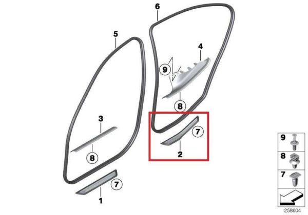 BMW NEW GENUINE F30 F31 REAR DOOR ENTRY SILL STRIP ENTRANCE COVER CHROME LEFT 51477289225 - Image 2