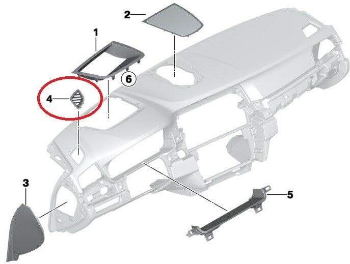 BMW NEW GENUINE 5 SERIES F10 F11 COVERING LEFT DEFROSTER NOZZLE N/S 51459207397 - Image 2