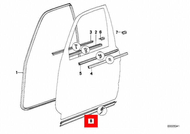 NEW GENUINE BMW 5 SERIES E34 M-TECHNIC FRONT LEFT N/S DOOR LOWER TRIM MOLDING 51212230373 - Image 2