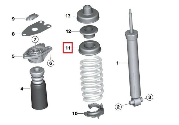 BMW GENUINE NEW F22 F23 F30 F31 F32 F33 F36 F80 UPPER REAR SPRING PAD 33536764419 - Image 2