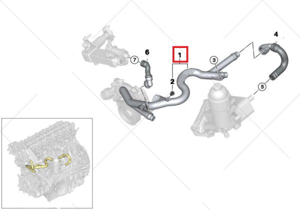 BMW GENUINE NEW E90 E91 E92 E93 E60 E61 E83 HEATER RETURN HOSE CONECTION 11537802632 - Image 2