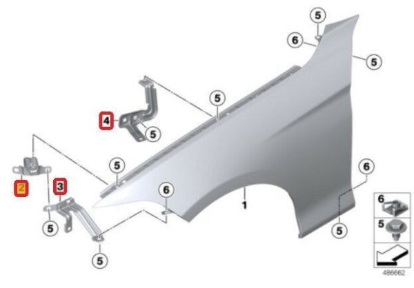 NEW GENUINE BMW 3 SERIES F30 F31 FRONT WING FIXING BRACKETS LEFT RIGHT SET KIT - Image 2