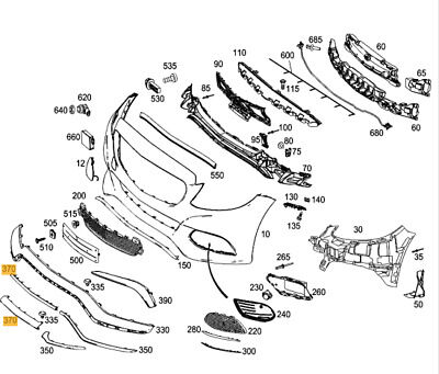 NEW GENUINE MERCEDES BENZ MB C W205 AMG FRONT BUMPER LOWER LIP BLACK TRIM CENTER A2058852700 - Image 3