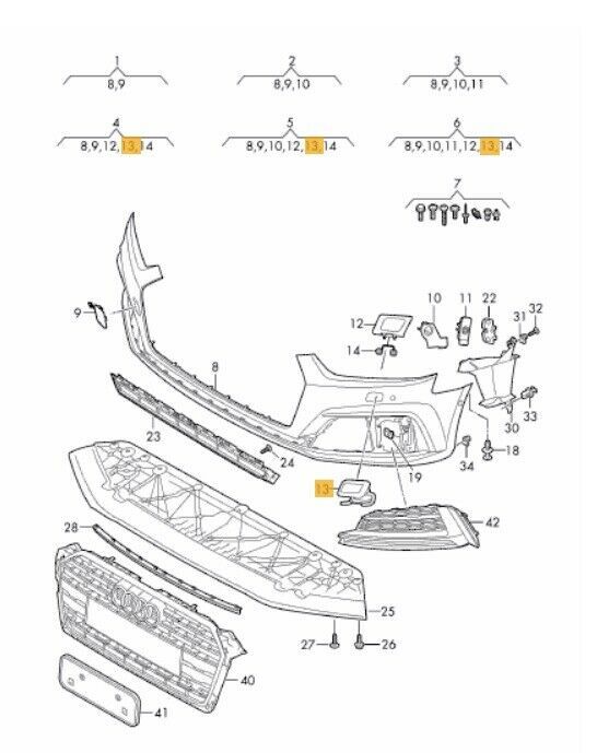 NEW GENUINE AUDI A5 S5 16- FRONT HEADLIGHT WASHER COVER CAP PRIMED RIGHT O/S 8W6955276AGRU - Image 2