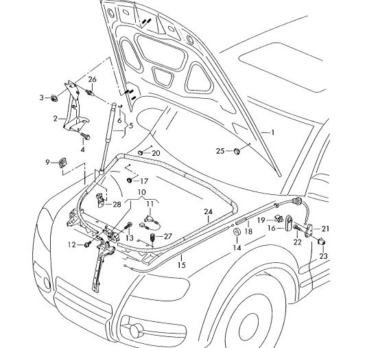 NEW GENUINE VW TOUAREG 2004-2010 REAR BONNET RELEASE LID LOCK CABLE 7L6823535C 7L6823535C - Image 2