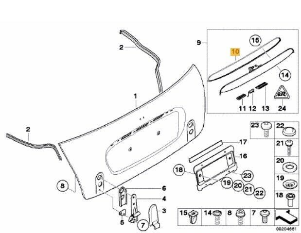 NEW GENUINE MINI R50 R52 R53 REAR TRUNK HANDLE GASKET LID 51247114521 - Image 2